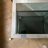 Glass and metal rolling table / serving trolley