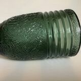 Ancien vase vert en verre moulé art déco