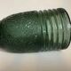 Antique green art deco molded glass vase