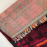 Original Abstract Scandinavian High Pile Abstract Rya Rug Carpet, Sweden, 1960s