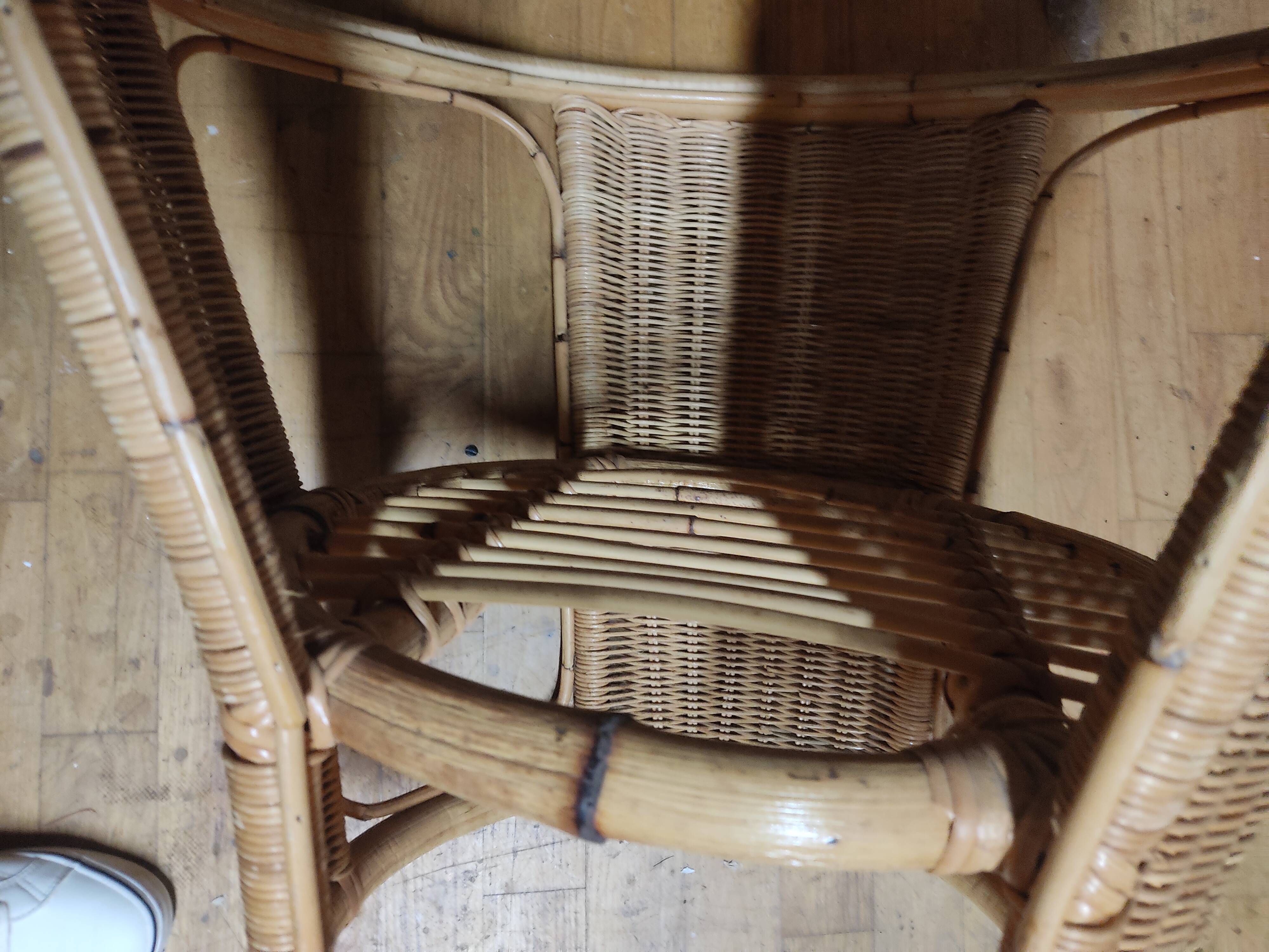 Vintage rattan coffee table