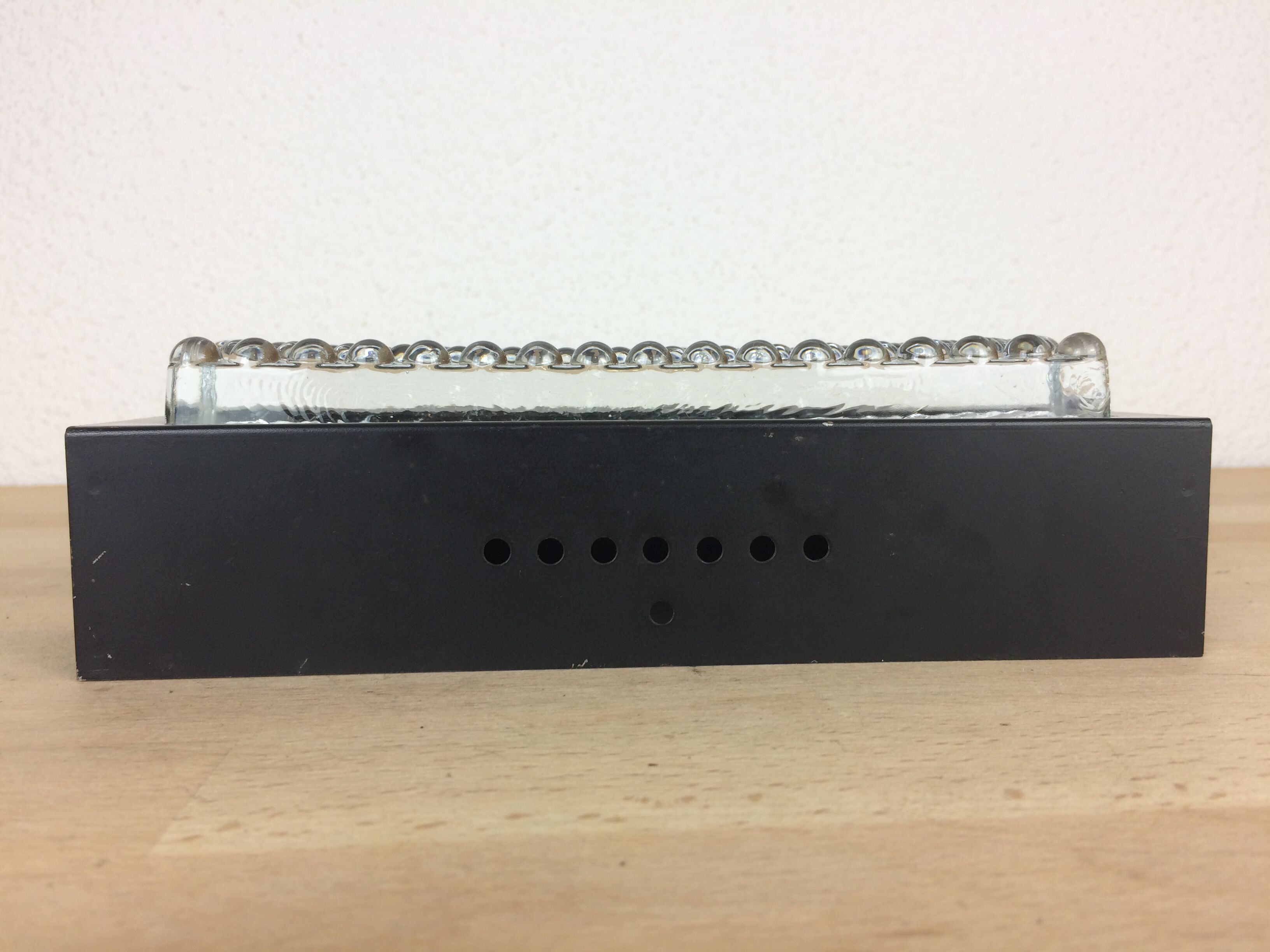 Wall lamp 50s, metal and molded glass