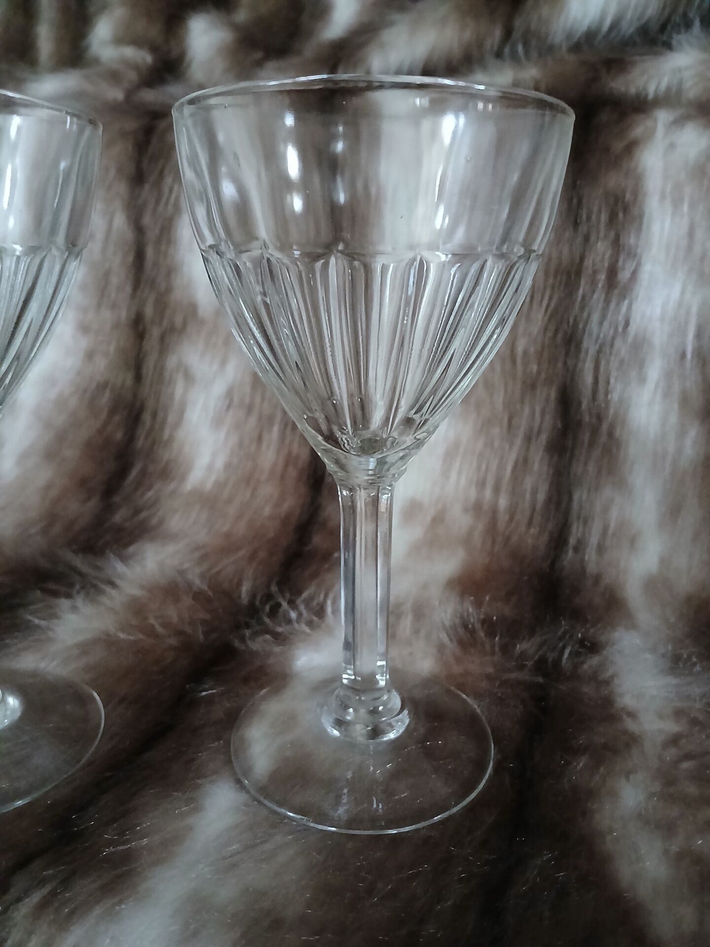 3 vintage stemmed glasses