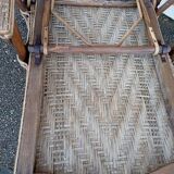 Fauteuil Chaise Longue en Rotin fin XIX ème siècle Belle Epoque.