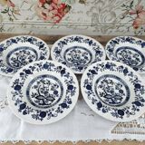 Lot de 5 assiettes creuses en porcelaine Crown Clarence Made in England