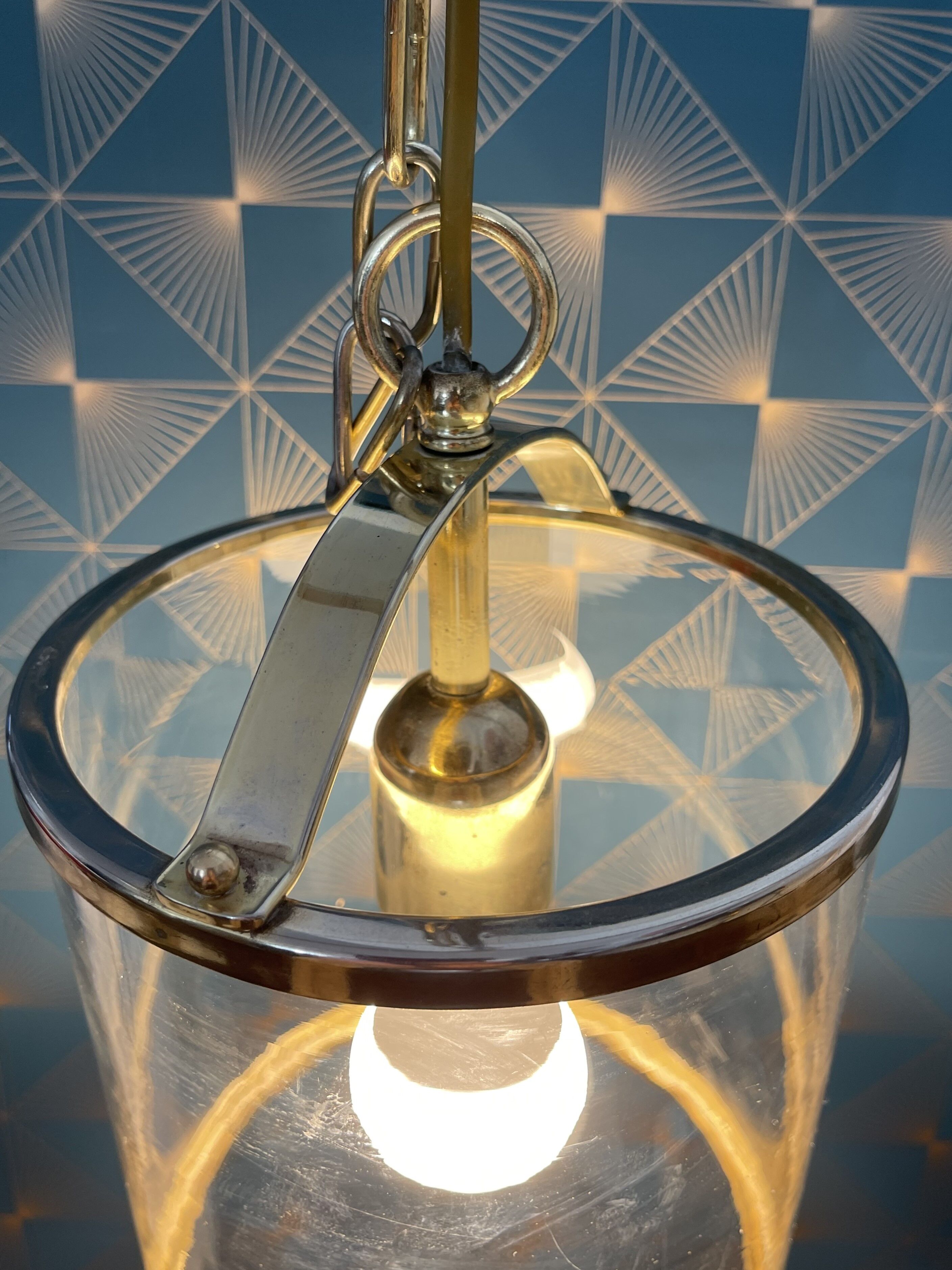 Brass lantern chandelier