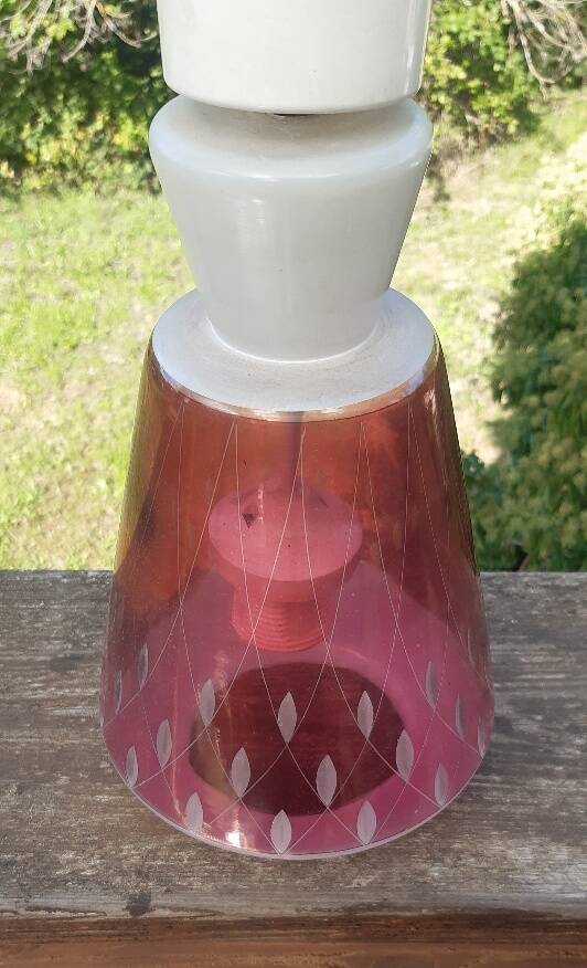 Vintage cut glass pendant light