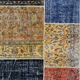 Distressed vintage turkish patchwork rug 250x167 cm wool large