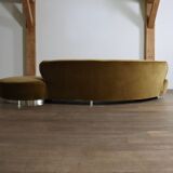 Vladimir Kagan serpentine sofa in velvet for Directional USA 1999