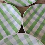 Antique checkered soup plates