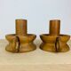 Pair of candle holders brutalist solid wood