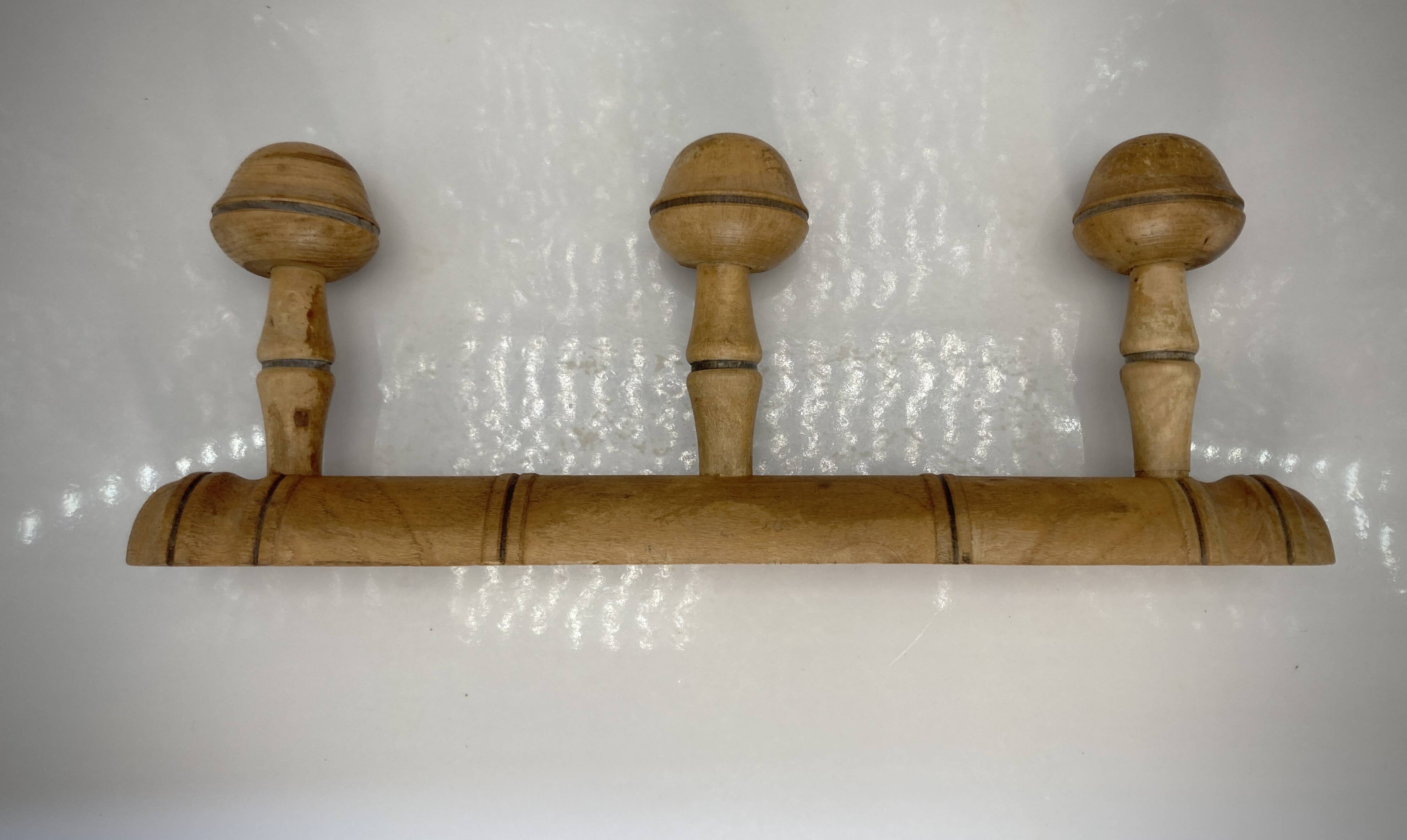 old Bamboo style wall coat rack