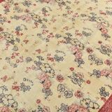 7x9 Yellow & Burgundy Floral Turkish Vintage Rug, 216x281Cm