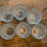 Set of 6 cut crystal water glasses