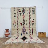 Handmade wool Berber rug 260 x 147 cm