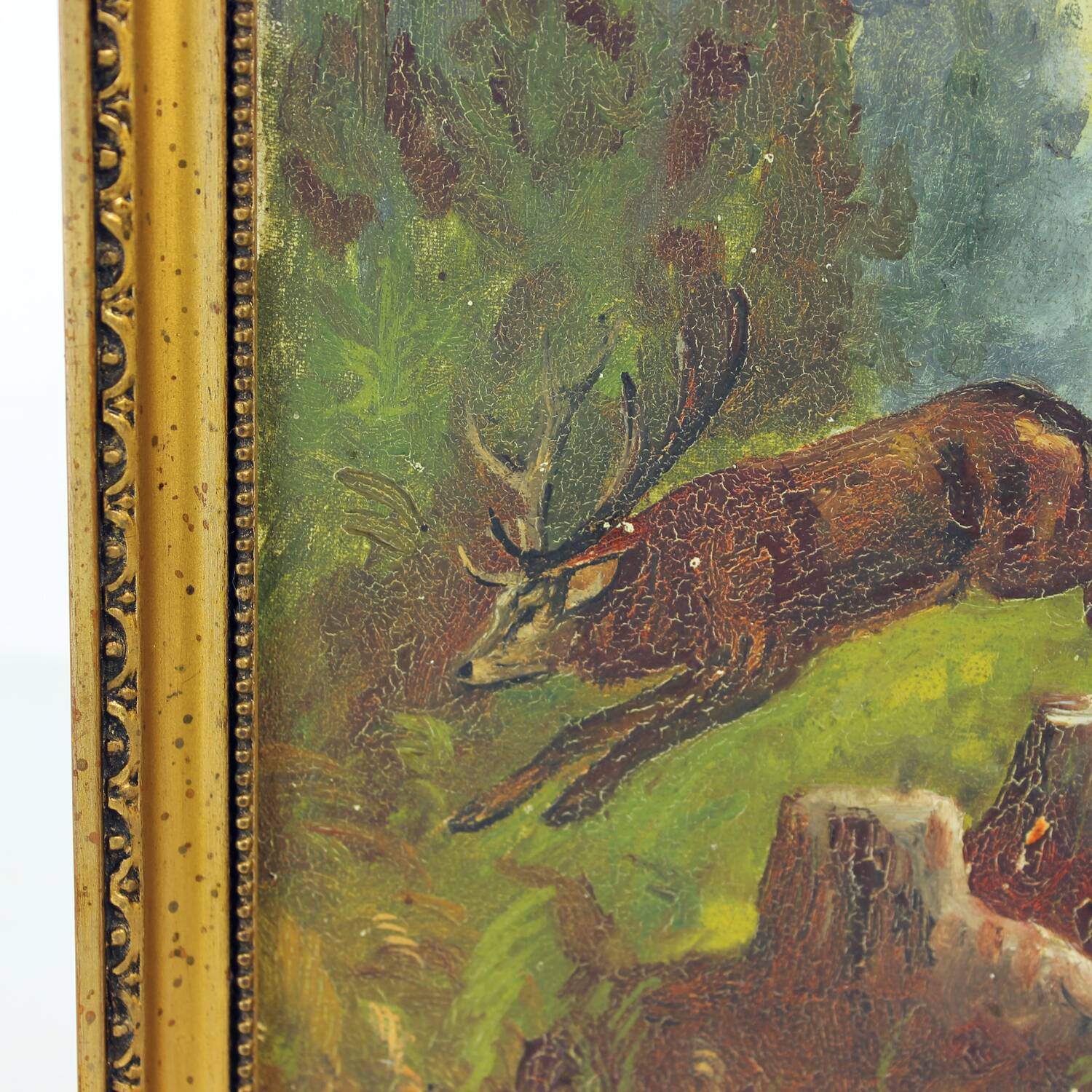 Ensemble de deux tableaux, peinture sur papier, par M. Hrušovská, Tchécoslovaquie, années 1950