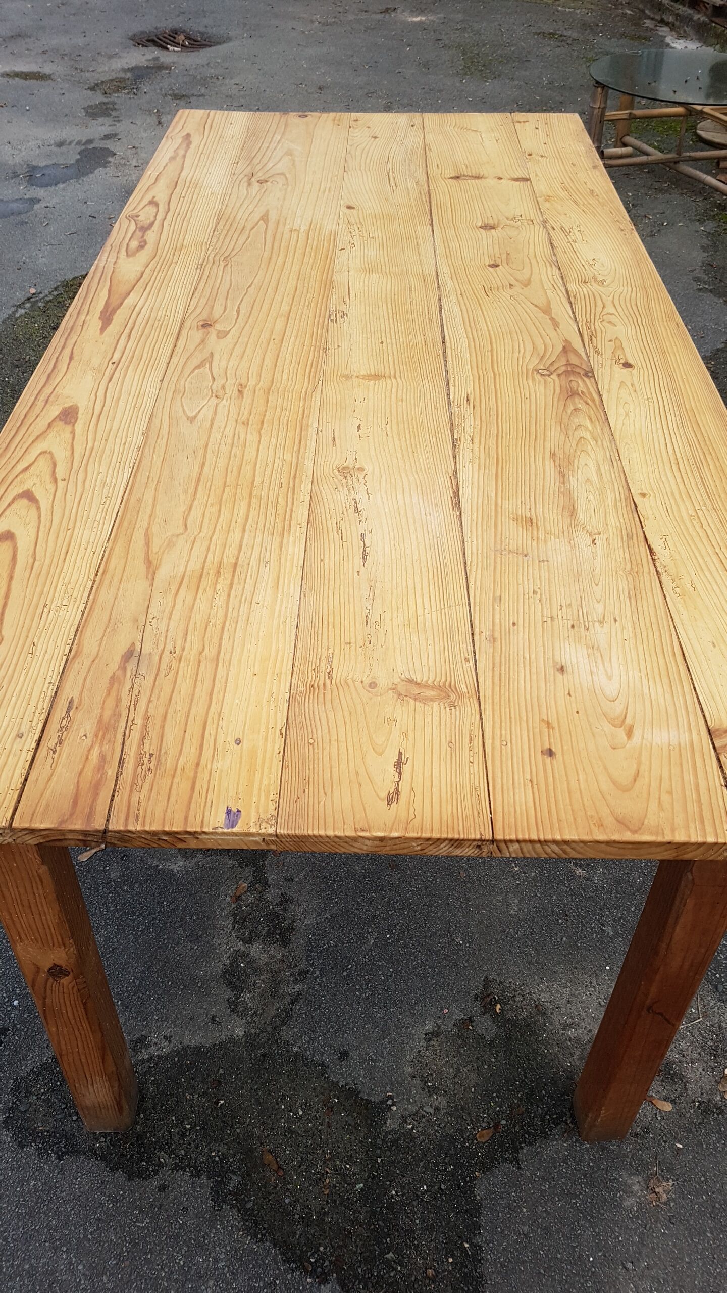 Ancienne table de ferme en pin