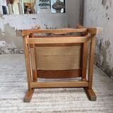 Elm and leather armchair Maison Regain