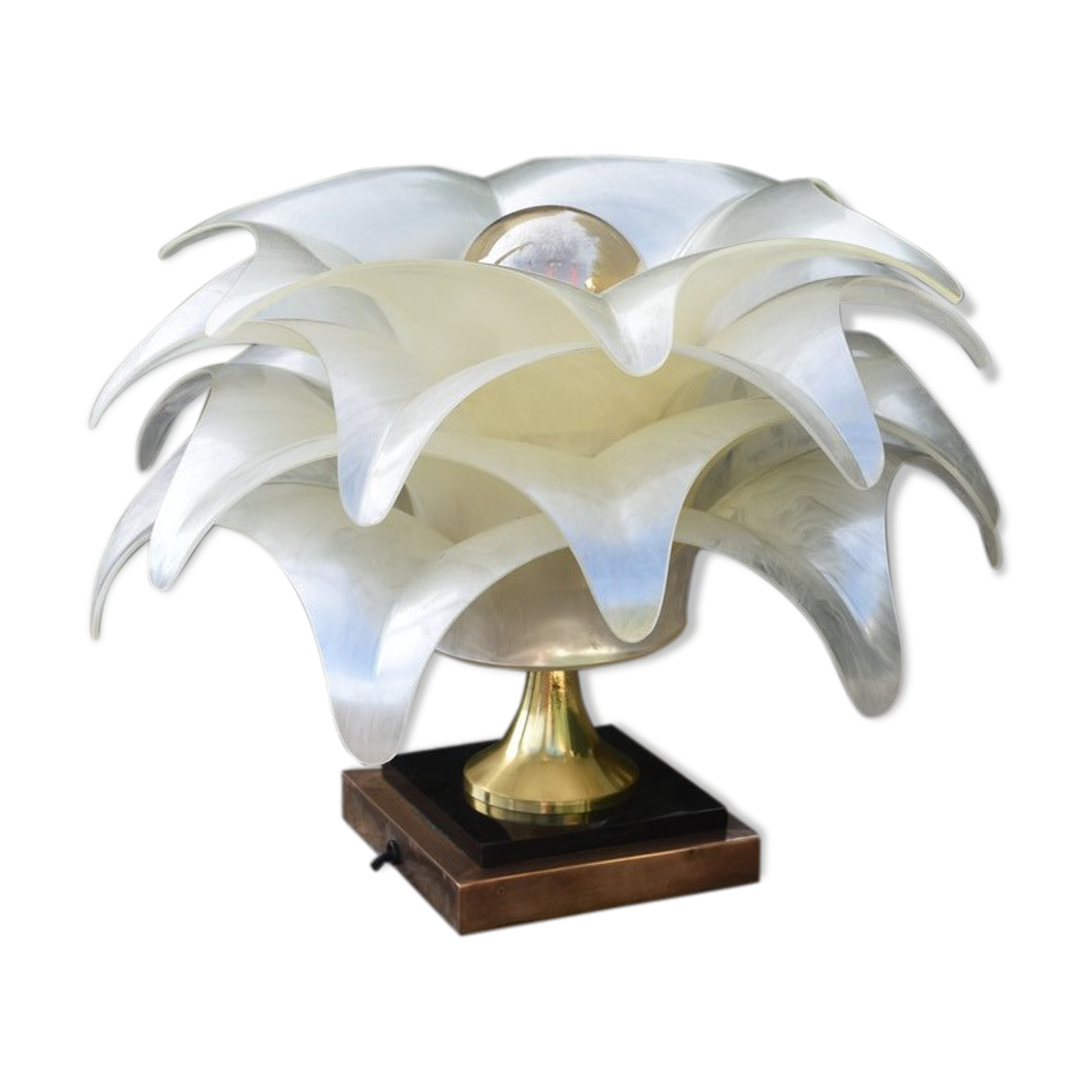 Maison Rougier vintage palm-shaped lamp from the 1970s to 1980s