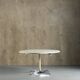 Round adjustable white cocktail/dinner table, Finland, 1960s