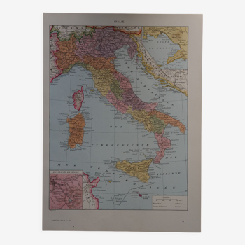 Lithographie originale sur l'Italie
