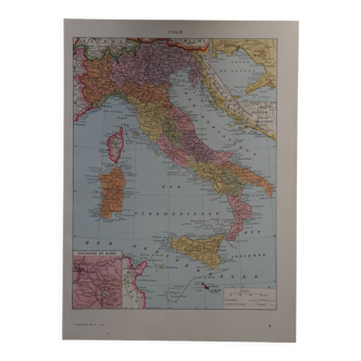 Lithographie originale sur l'Italie