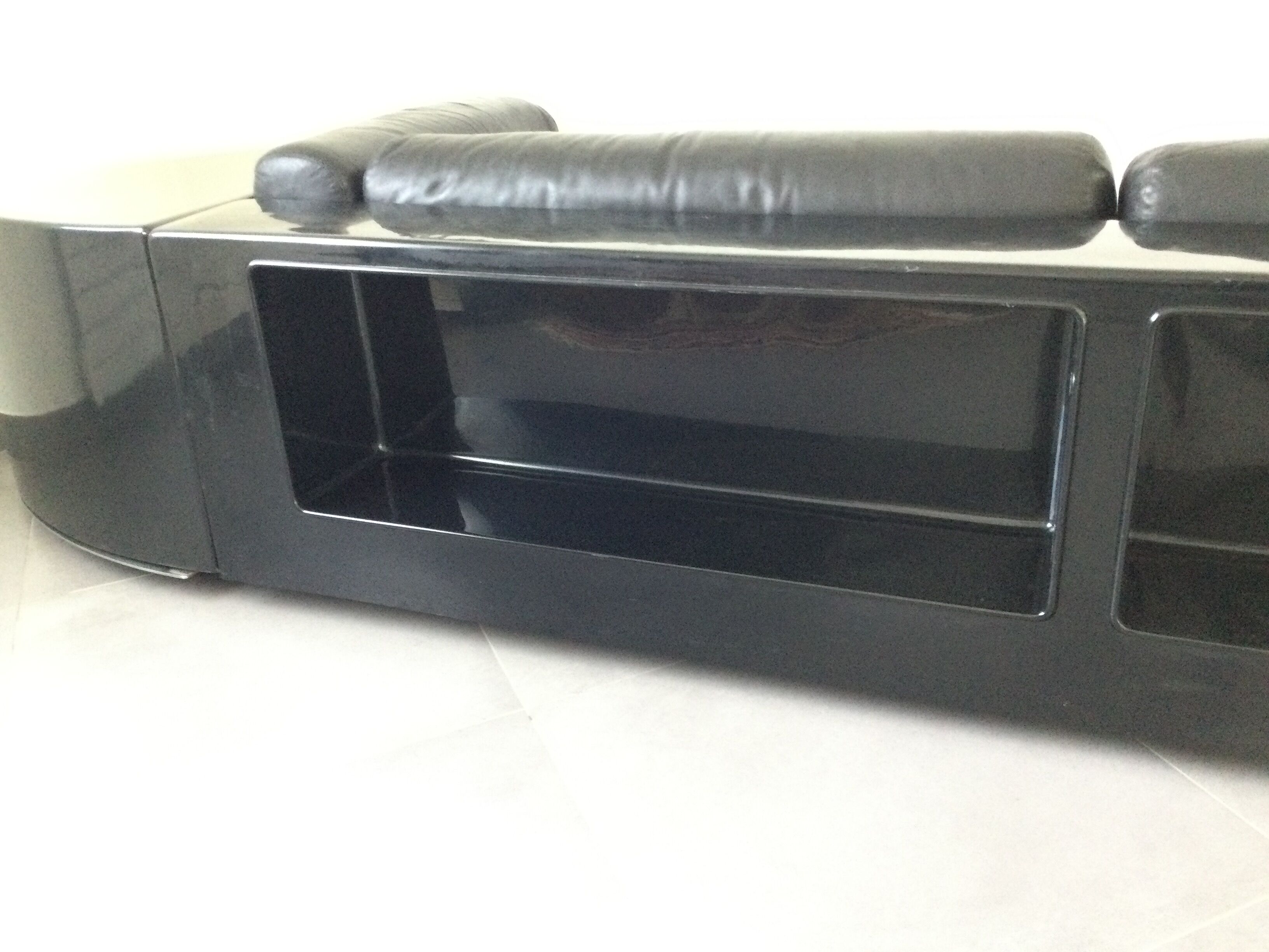 Cini Boeri - Sofa Gradual Lounge Black Leather Knoll/Gavina