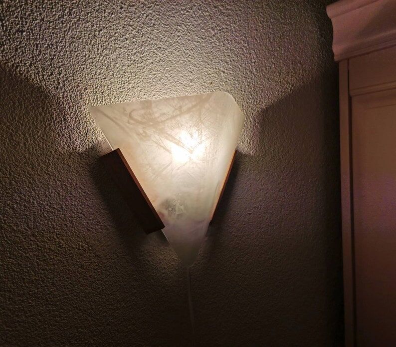 Glass wall lamp, 1980s