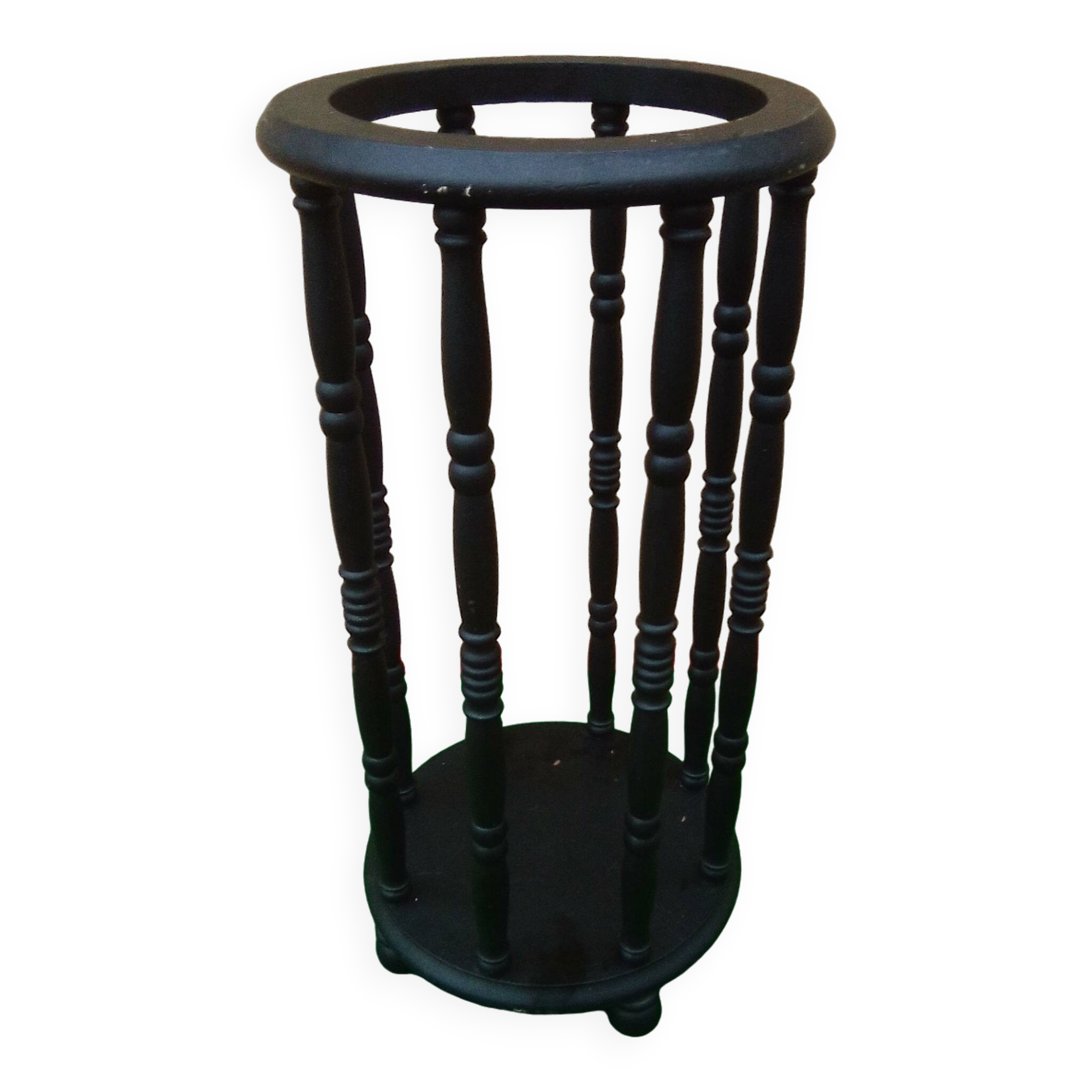 Black wooden umbrella stand H 51 cm