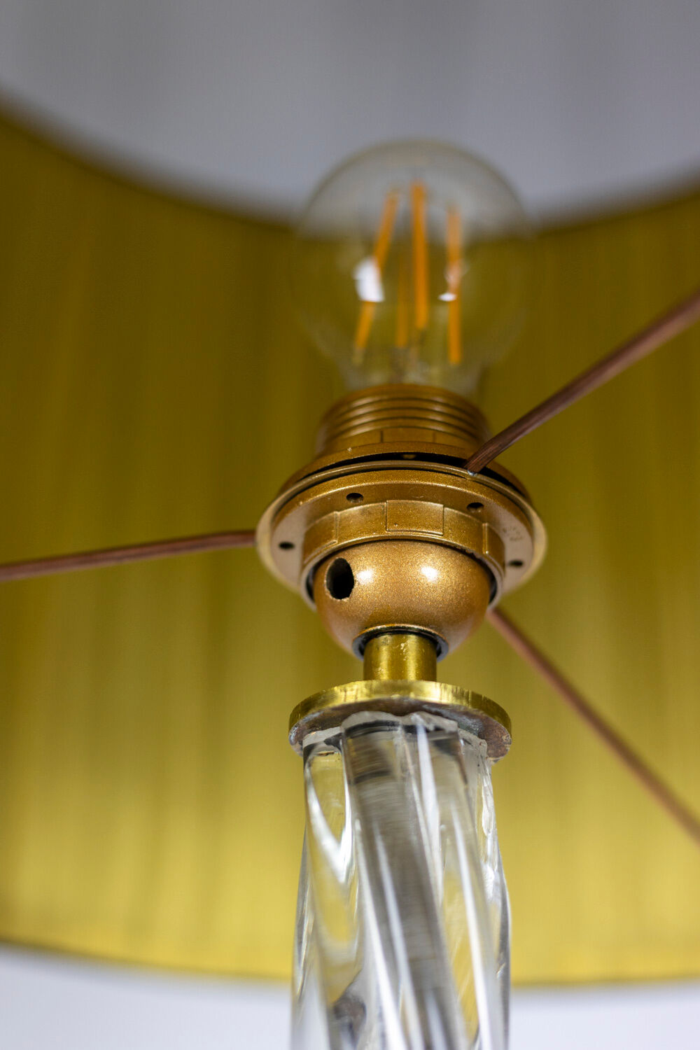 Glass and gilded metal floor lamp, 1950s