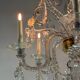 Liège lustre in blown glass and cut crystals, 6 light arms, 18th century