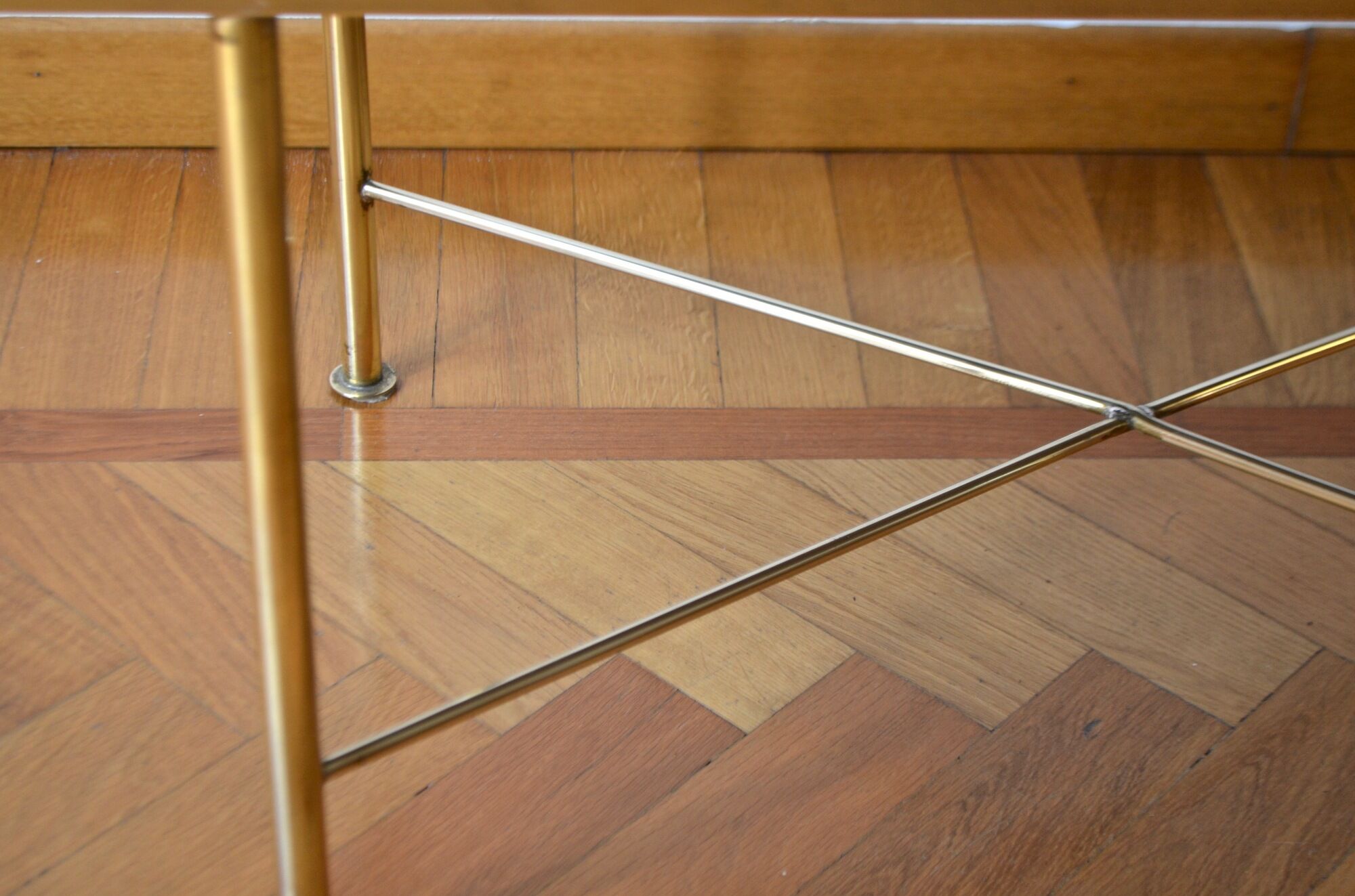 Italian green marble and brass coffee table 1950