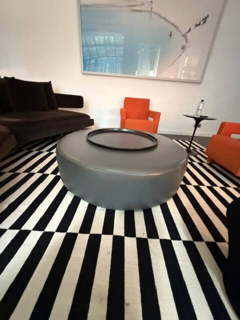 Pouf table basse avec plateau