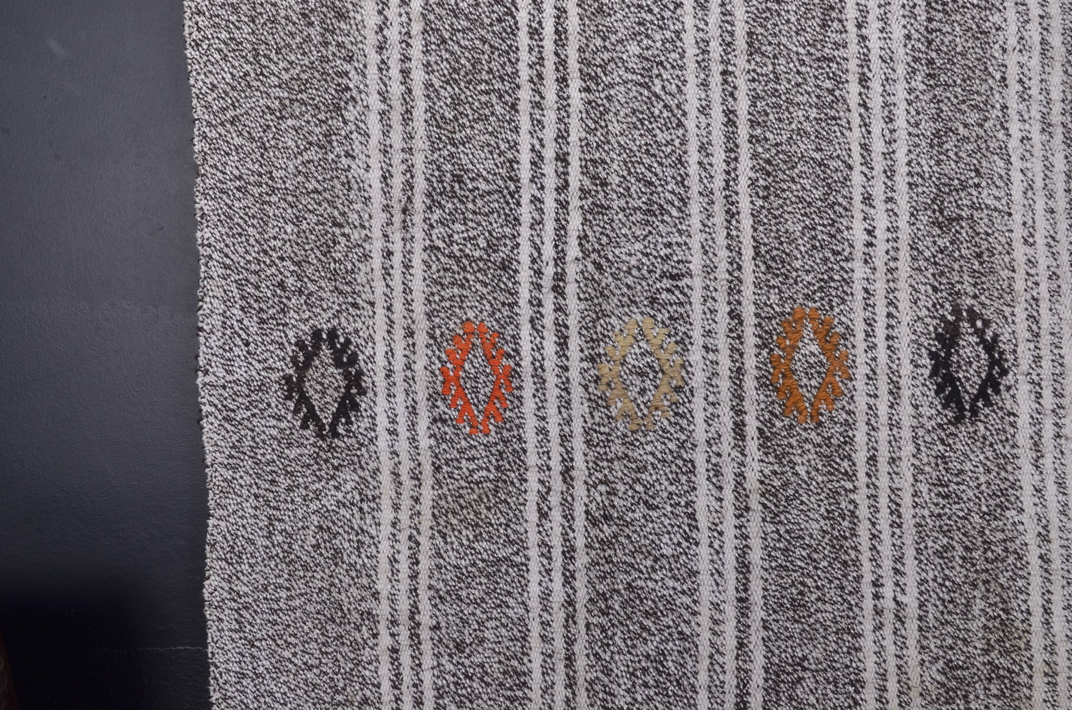 Tapis Kilim à Rayures Oushak Turc skuc304