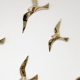 Soaring 6 golden brass swallows