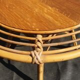 Bamboo and rattan side table