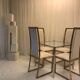 Set of 2 Michel Mangematin chairs in brass and virgin wool.