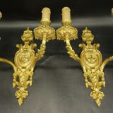 Pair of wall lamps with gorgon Medusa Louis XVI style