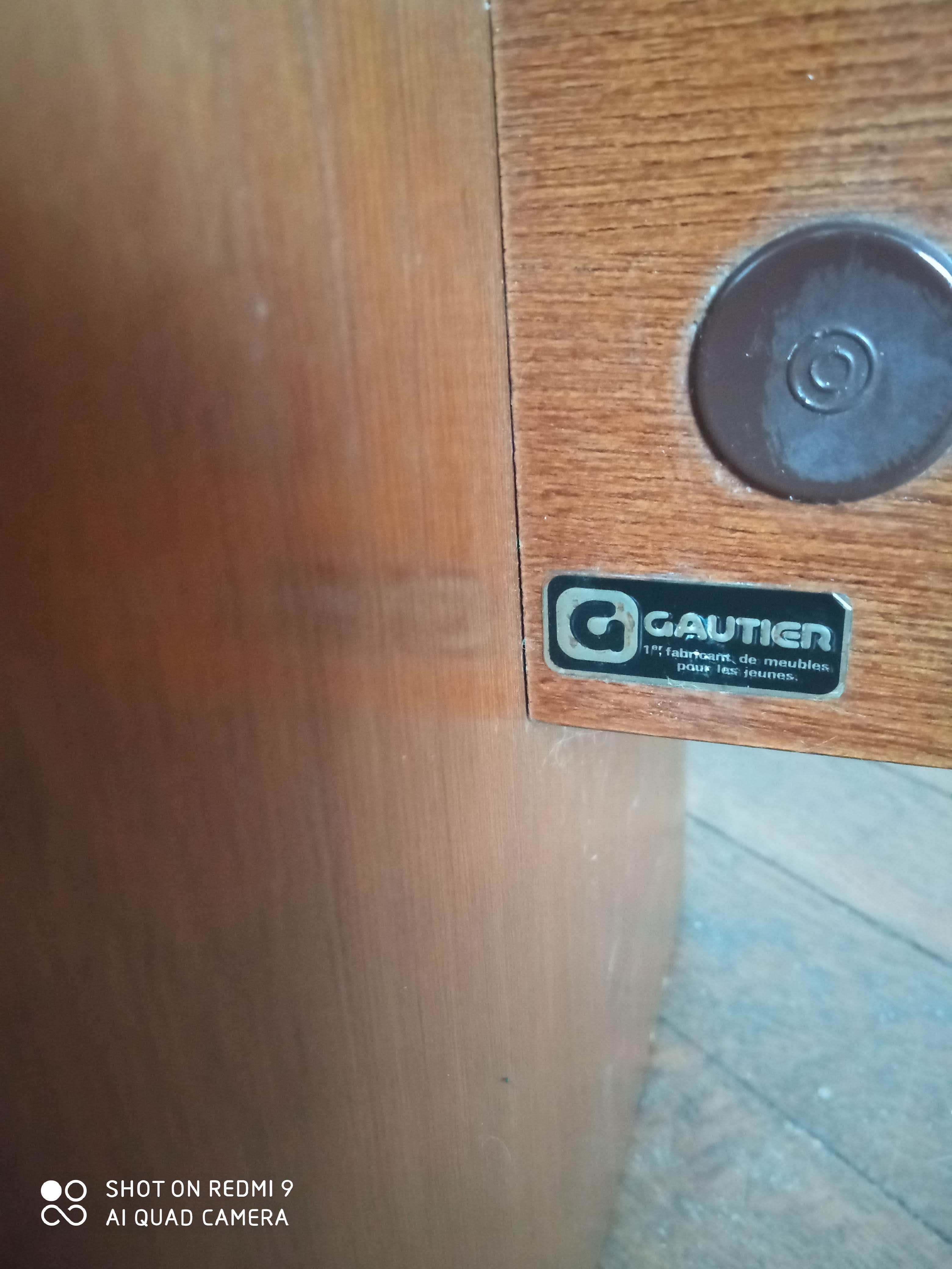 Gustave Gautier 1960 massive elm butterfly butterfly tabouret