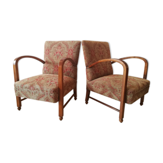 Couple de fauteuils anglais art déco