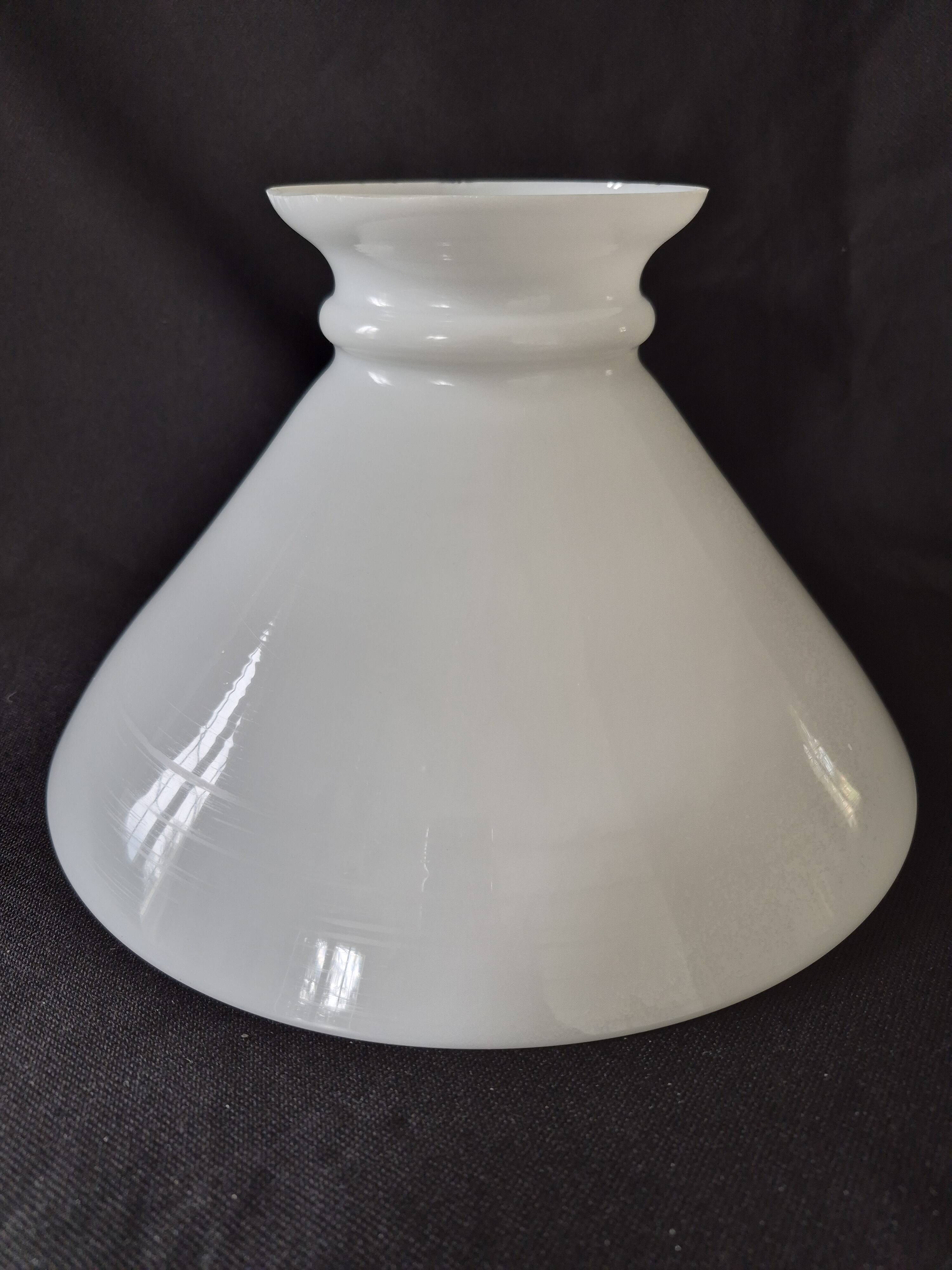Large vintage white opaline lampshade suspension from the 1940s/50s Ø30cm