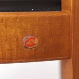 Set of 4 Italian Chairs by DAL1923, 1980s, Elm Wood, Black Faux Leather