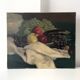 Old oil painting on canvas of a still life with fruits.