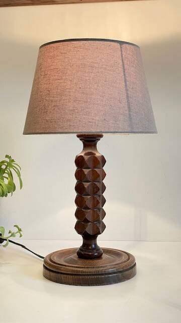 Lampe bois façon Charles Dudouyt