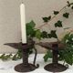 Pair of antique brutalist candlesticks