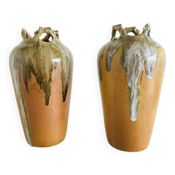 Pair of stoneware vases, Signed, 1950s/60s