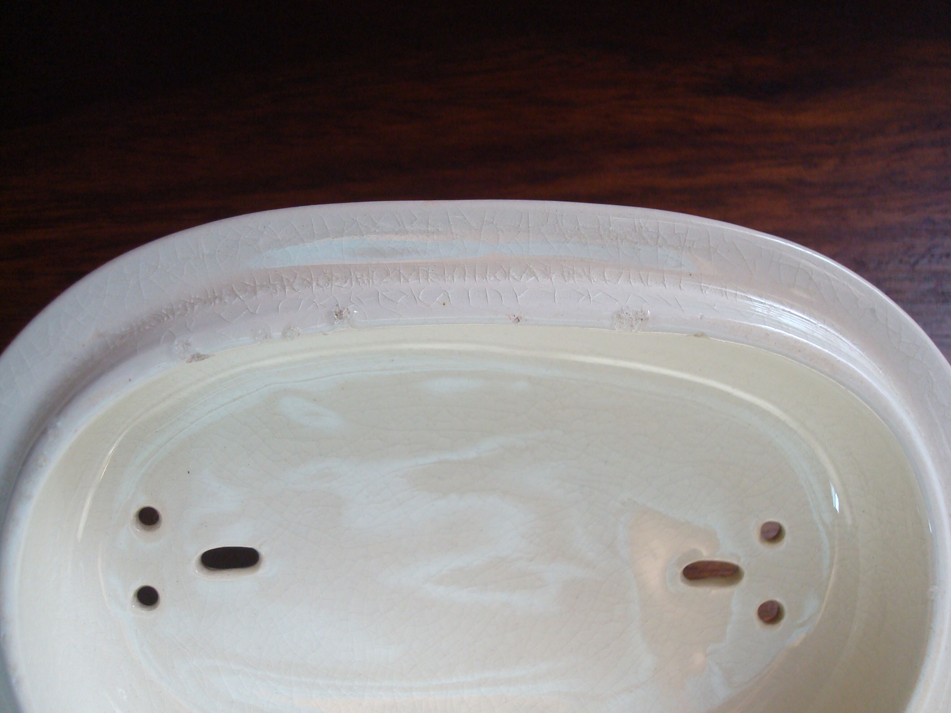 Brush holder and soap holder hamage nord, art nouveau, floral décor edging gold.