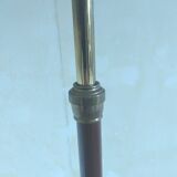 Floor lamp from the 50s in red-brown enameled sheet metal and golden brass -