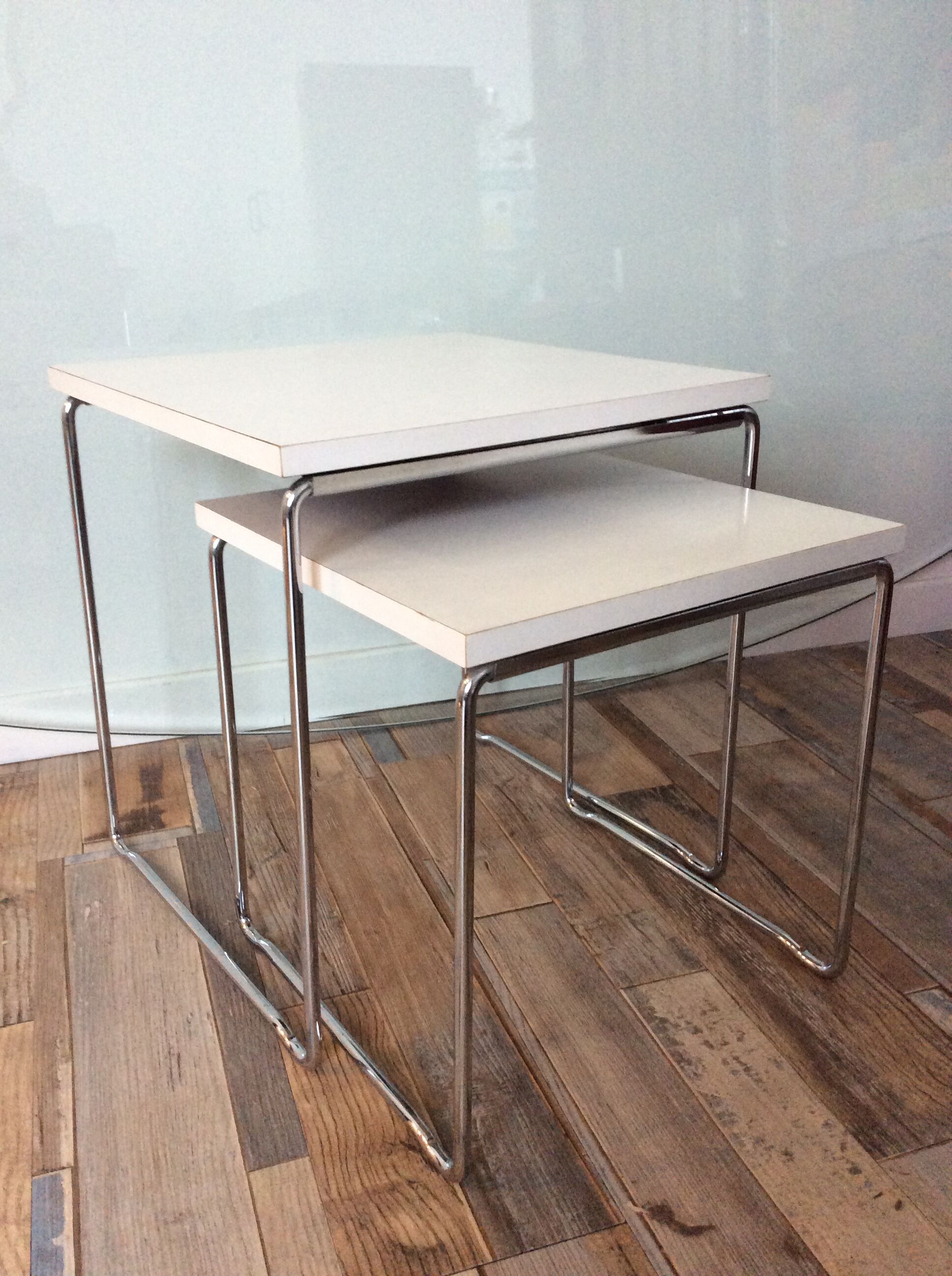 Pair of vintage pull-out tables from the 70s
