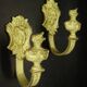 Pair of tiebacks with Bacchus heads in Louis XVI style from the 19th century - bronze